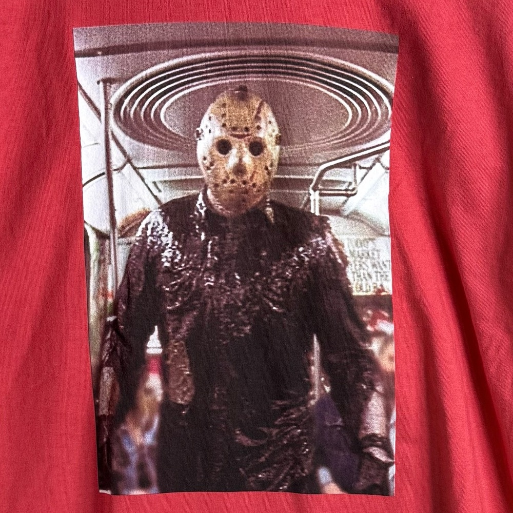 Jason Takes Manhattan Friday The 13th Short Sleeve Red Tee Size Large - Picture 10 of 11